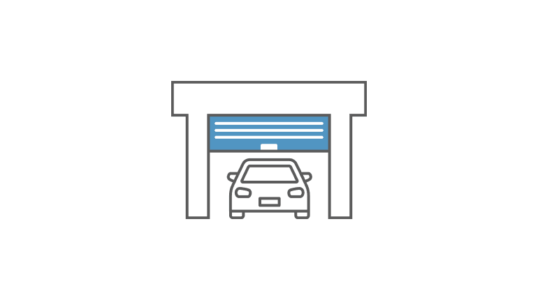 リモコン式シャッター付駐車場